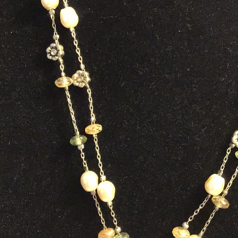 Vintage Jade & Pearls Double Strand Necklace - Picture 5 of 8